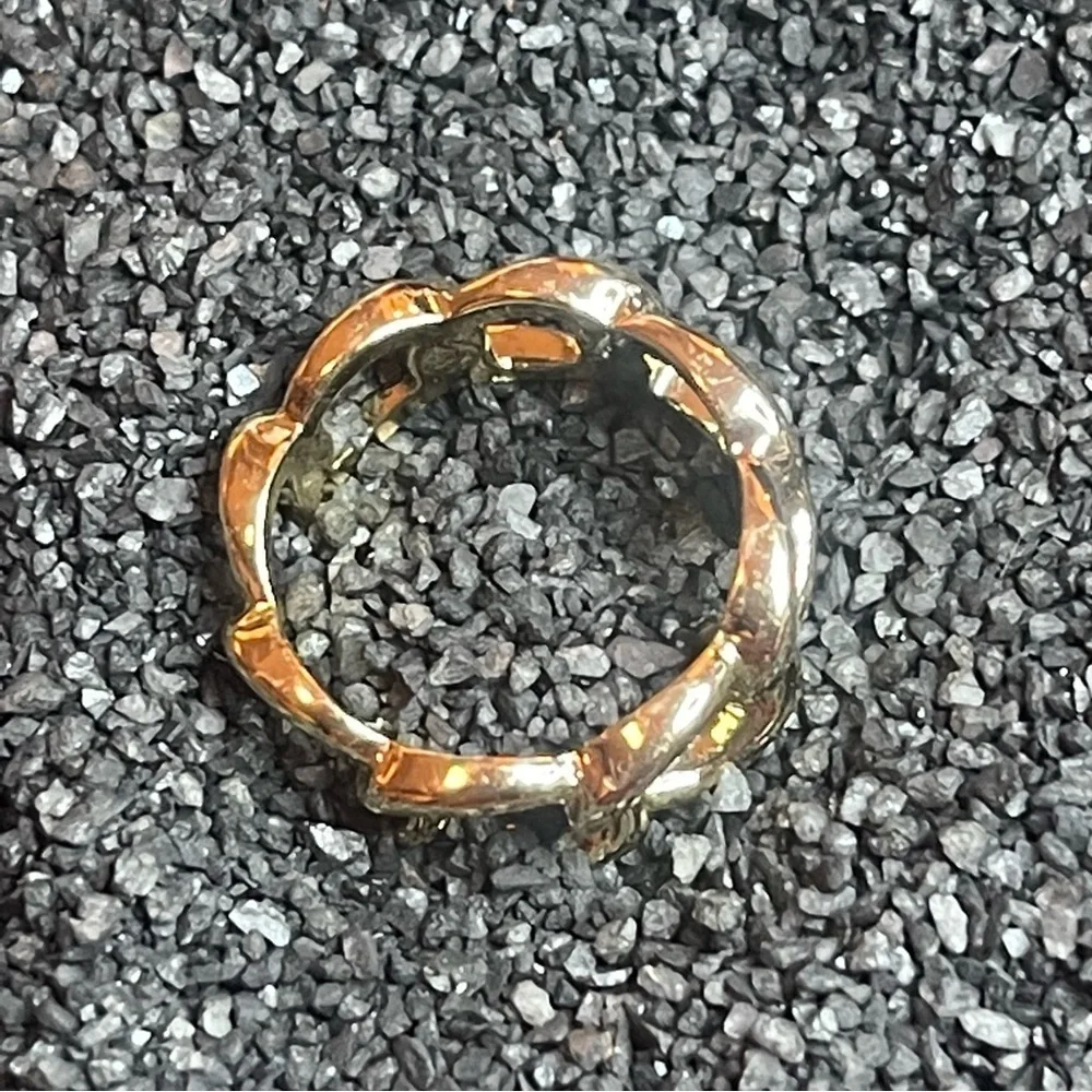 Hand Crafted Gold Tone‎ Chain Ring Band Size 7
